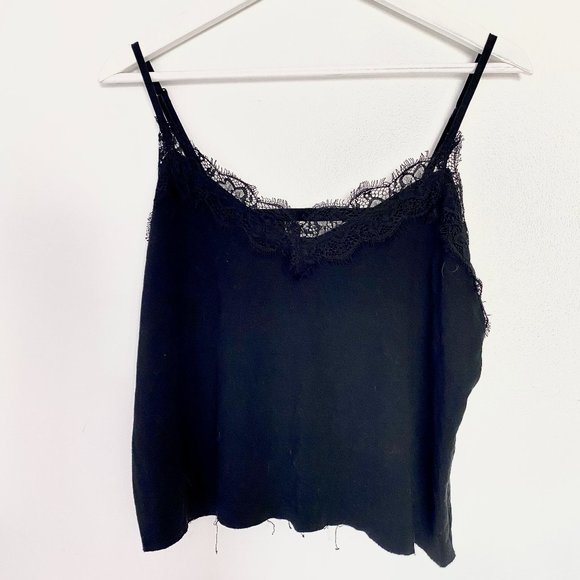 Vintage Tops - Vintage Black Lace Cami Top